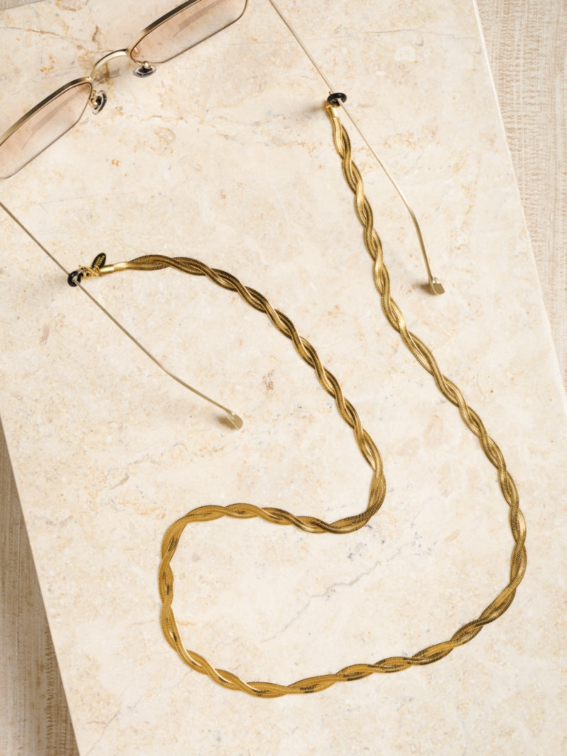 Braided Jane goud | Brillenkoord