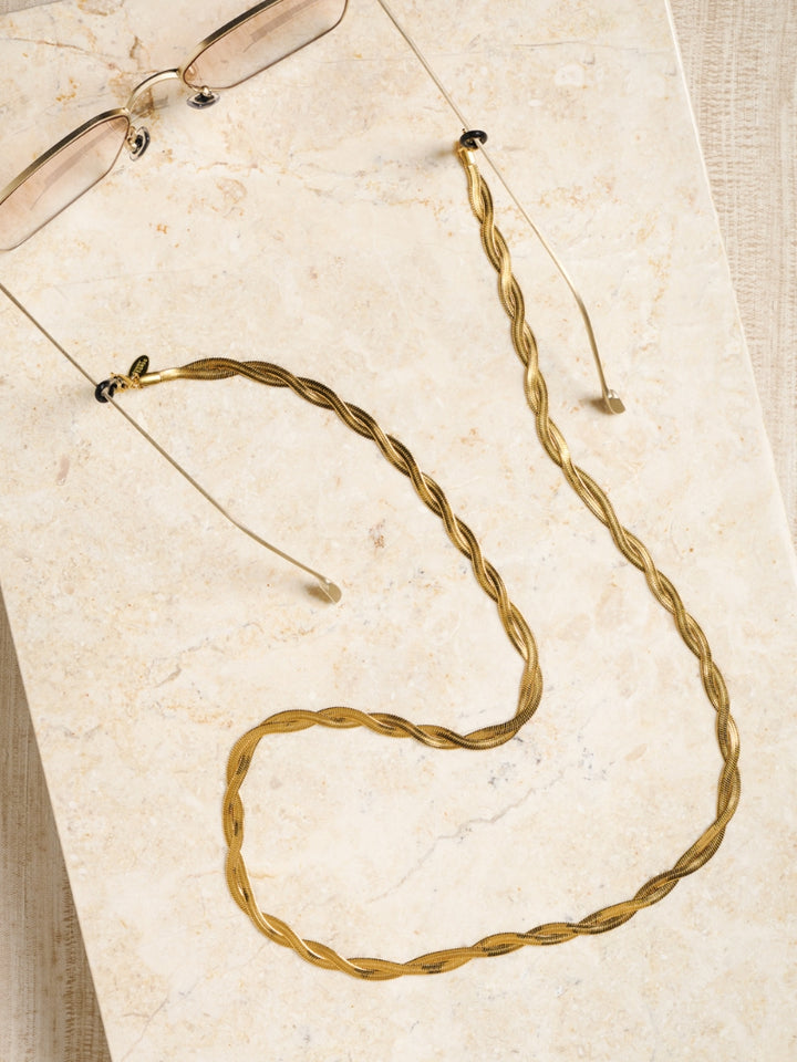 Braided Jane goud | Brillenkoord