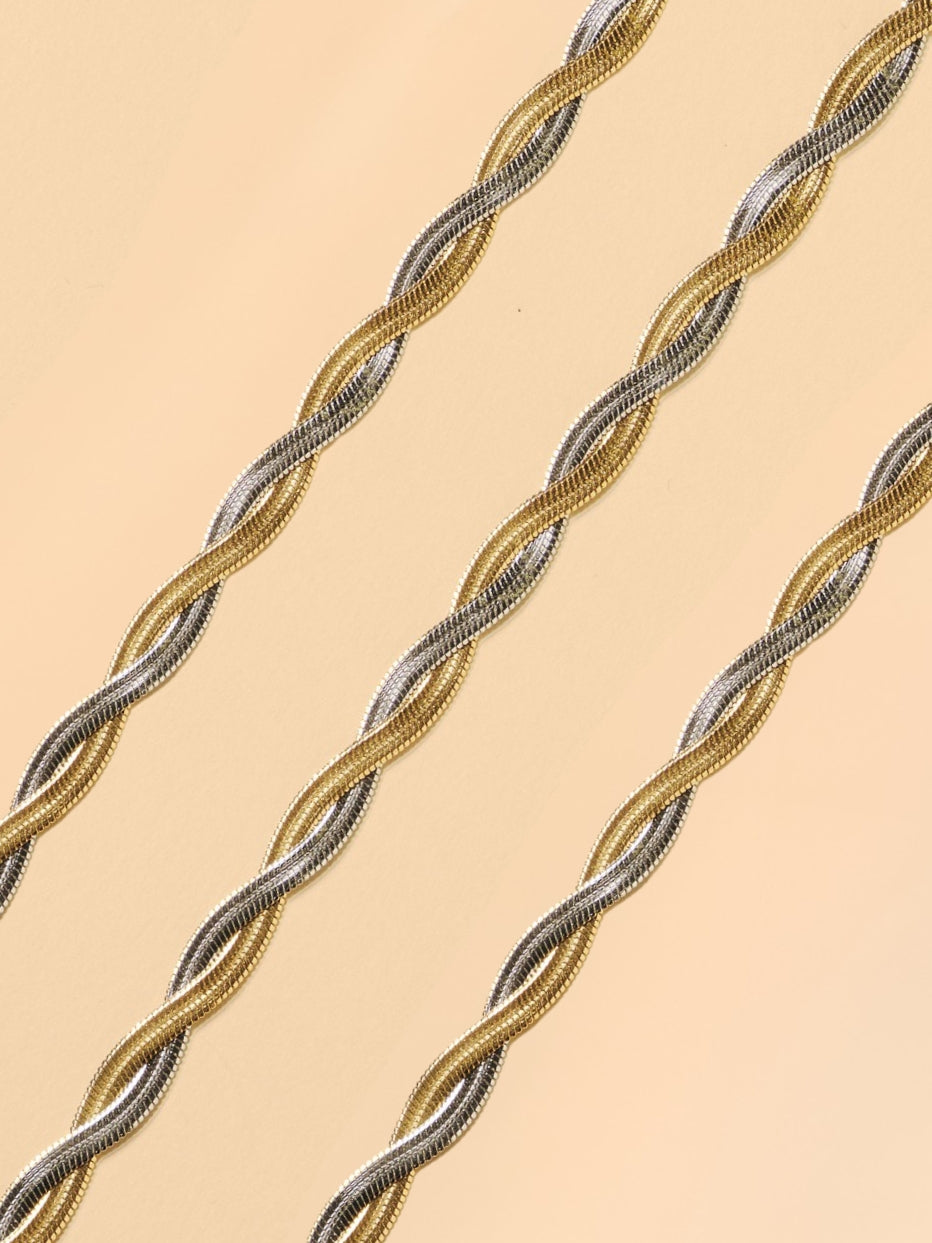 Braided Jane zilver-goud | Brillenkoord