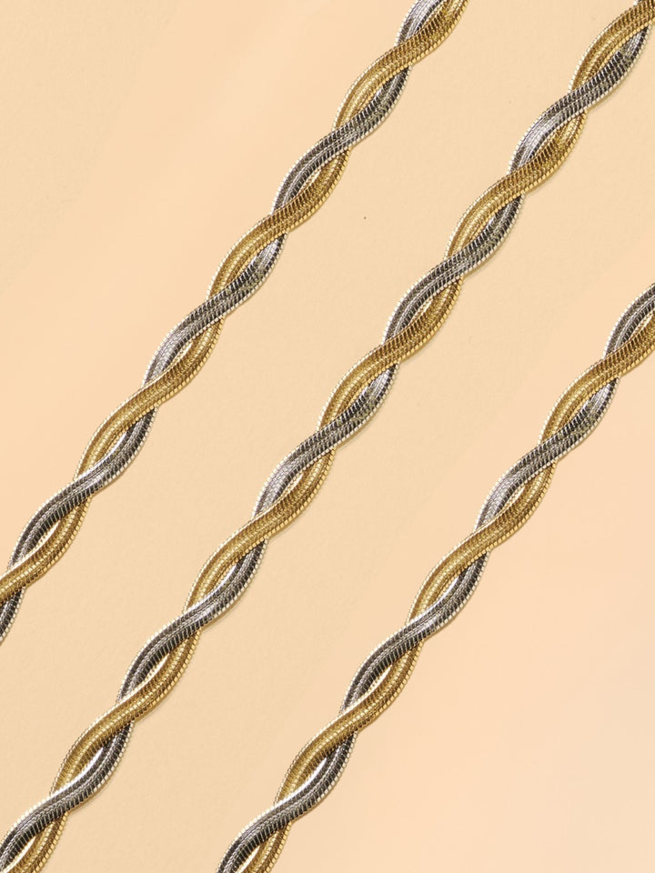 Braided Jane zilver-goud | Brillenkoord